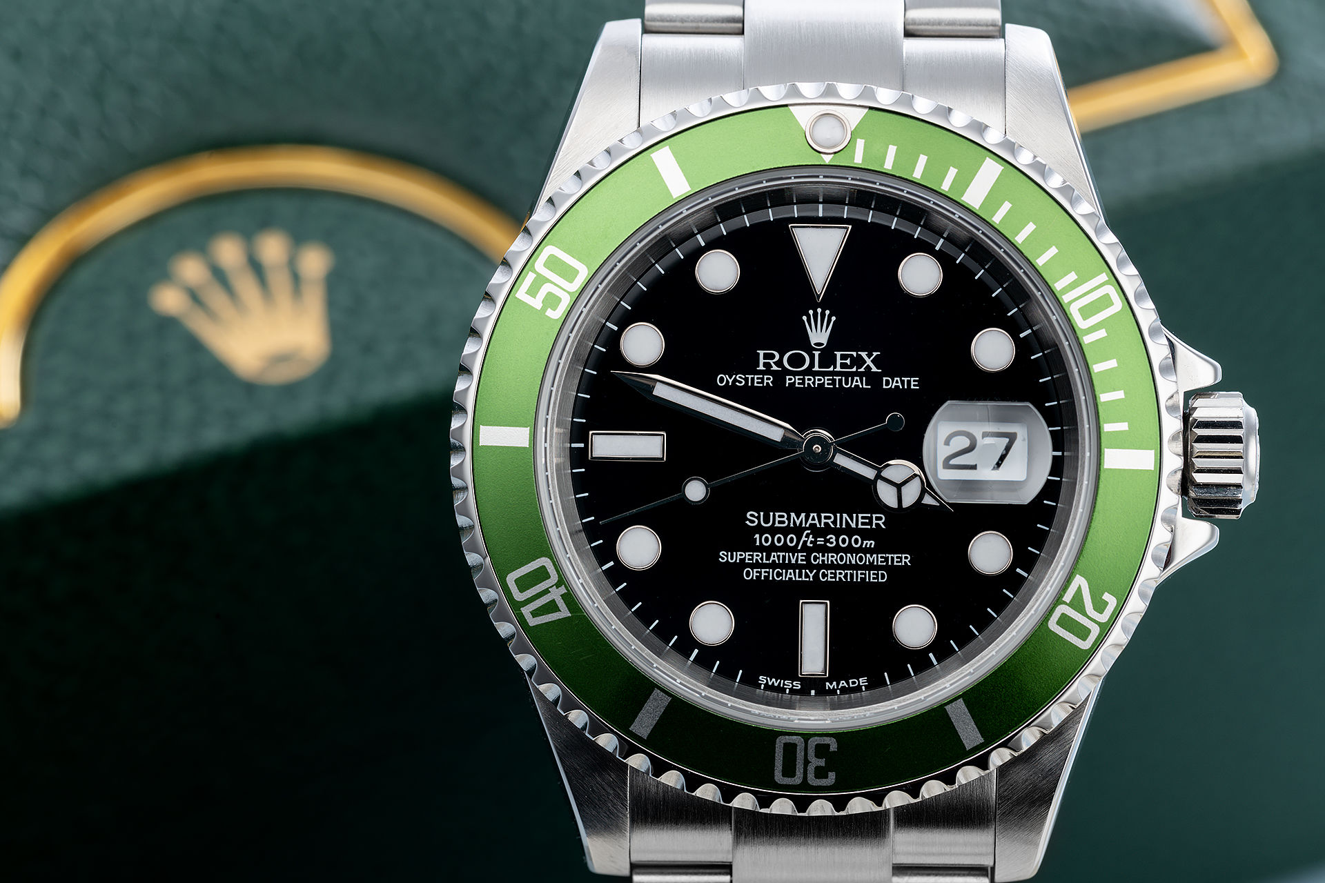 ref 16610LV | 'Early F Series' Olive bezel | Rolex Submariner Date