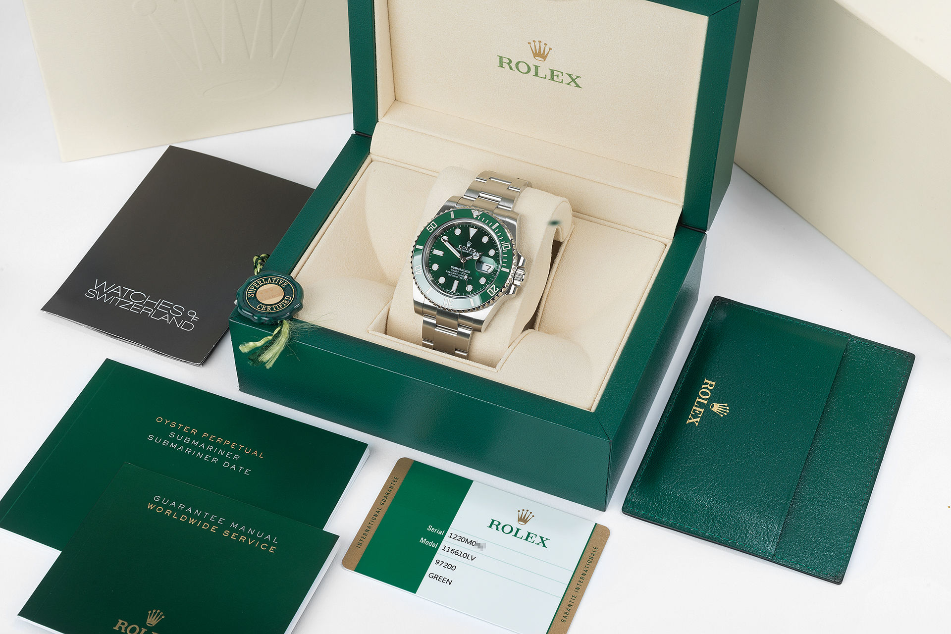 ref 116610LV | Full Set 'Hulk' | Rolex Submariner Date