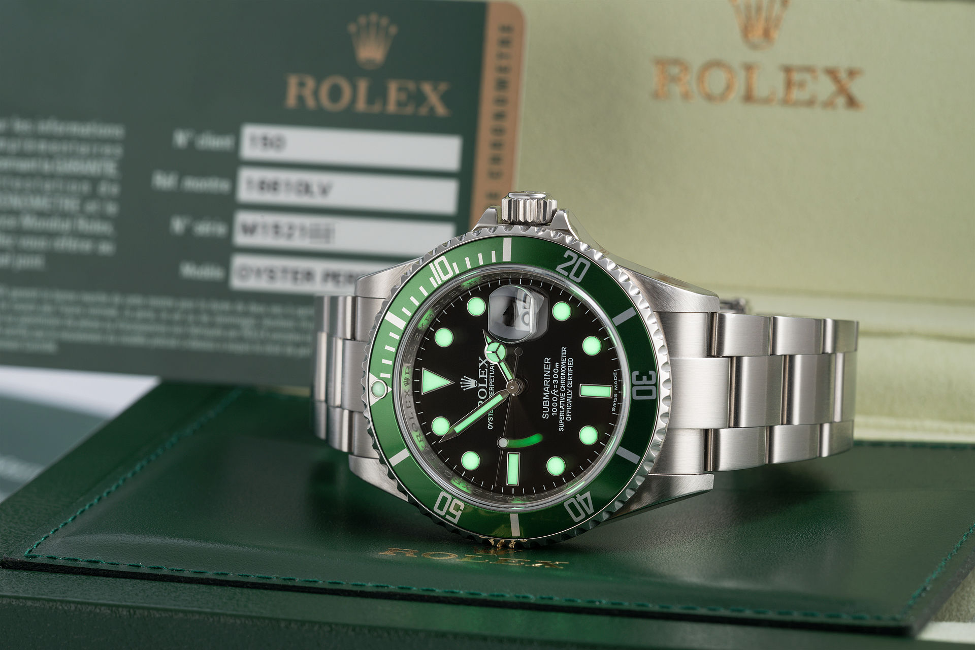 Rolex16610LV Submariner 'Kermit' Flat Four – Newport Watch Club