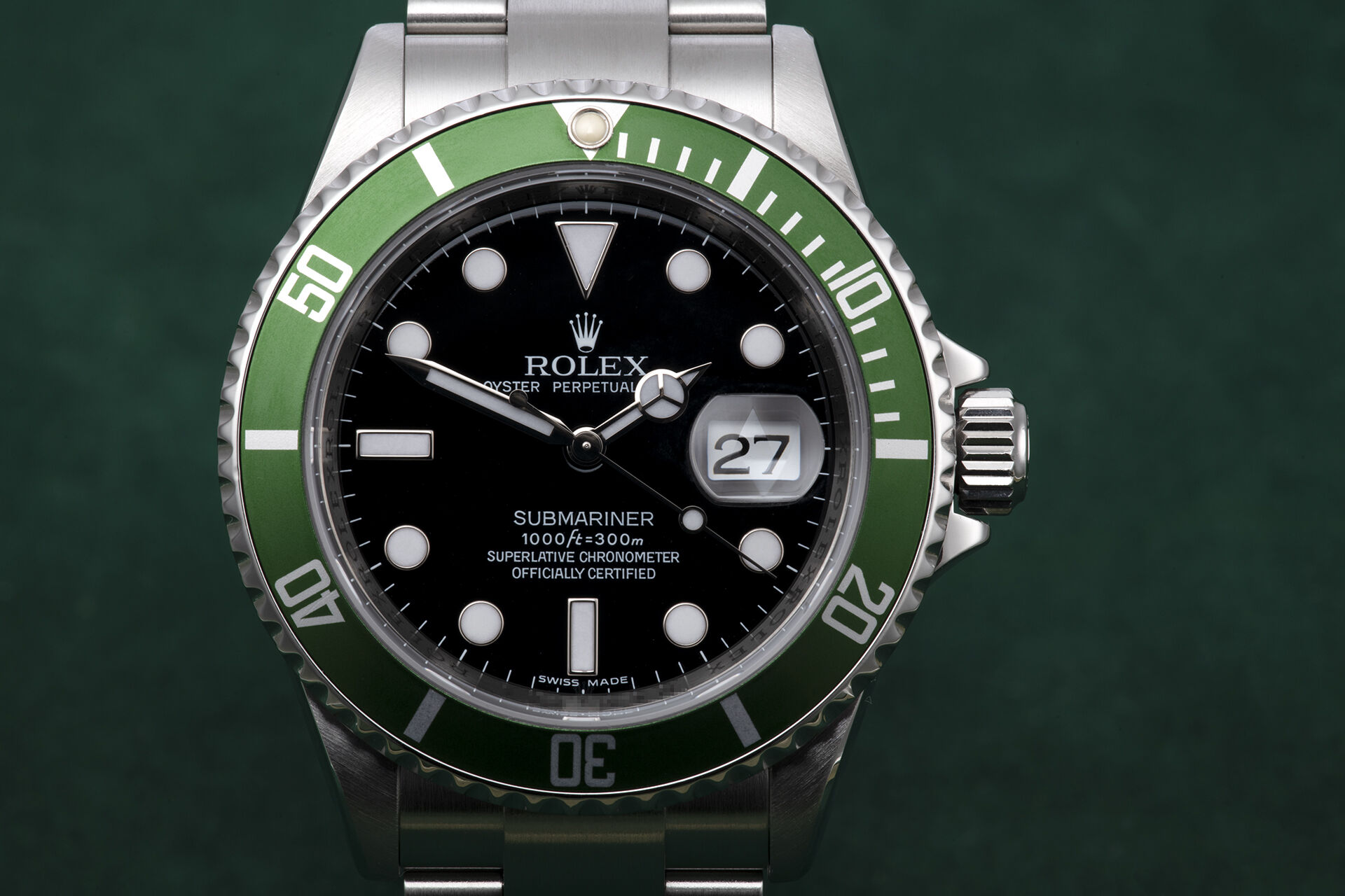 ref 16610LV | Full Set 'RRR' Green Bezel | Rolex Submariner Date