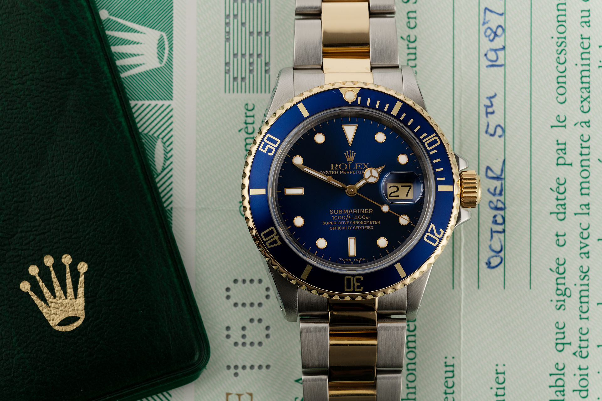 Gold & Steel "Box & Certificate" | ref 16803 | Rolex Submariner Date