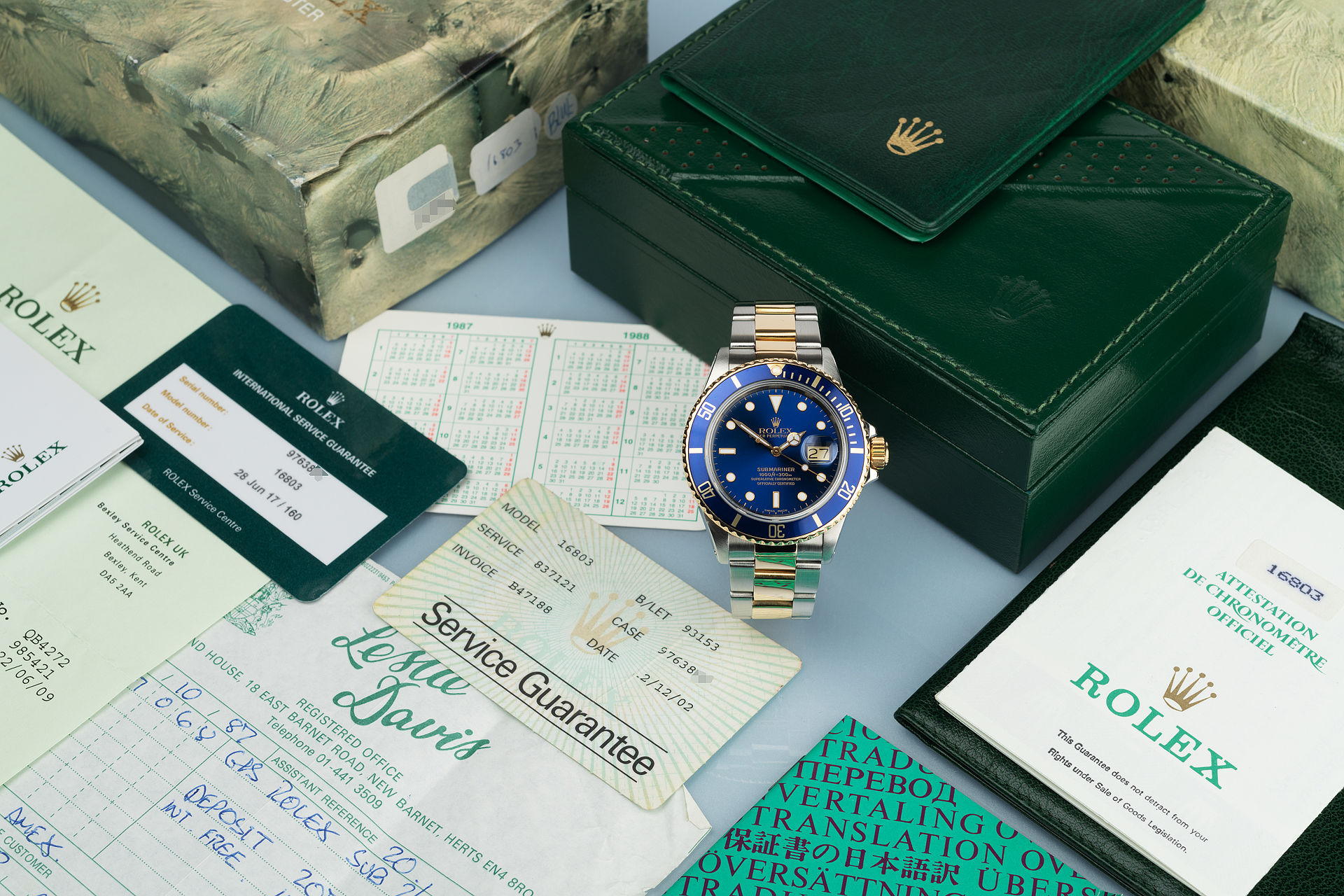 Gold & Steel "Box & Certificate" | ref 16803 | Rolex Submariner Date