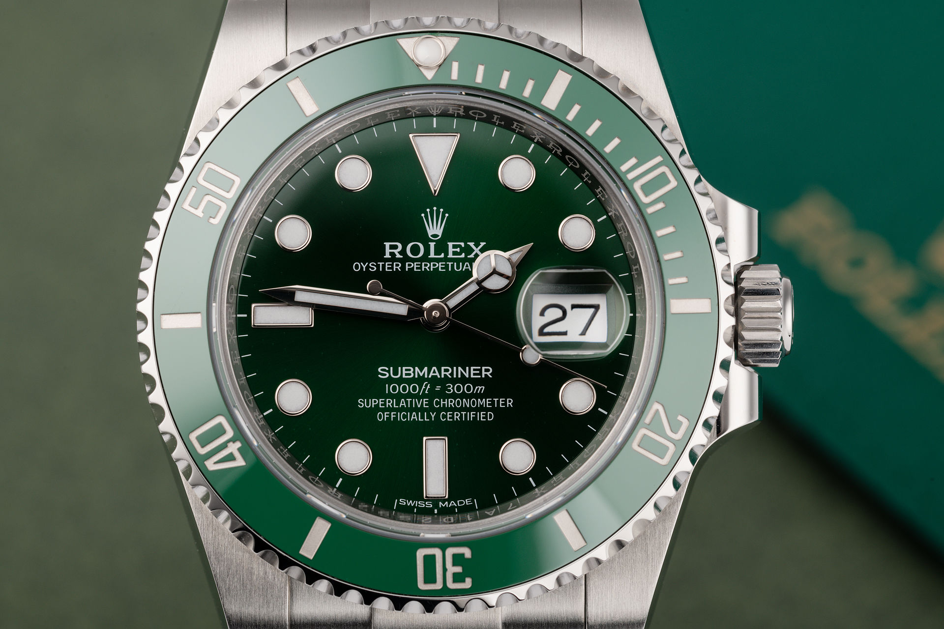 ref 116610LV | Green Cerachrom Bezel | Rolex Submariner Date