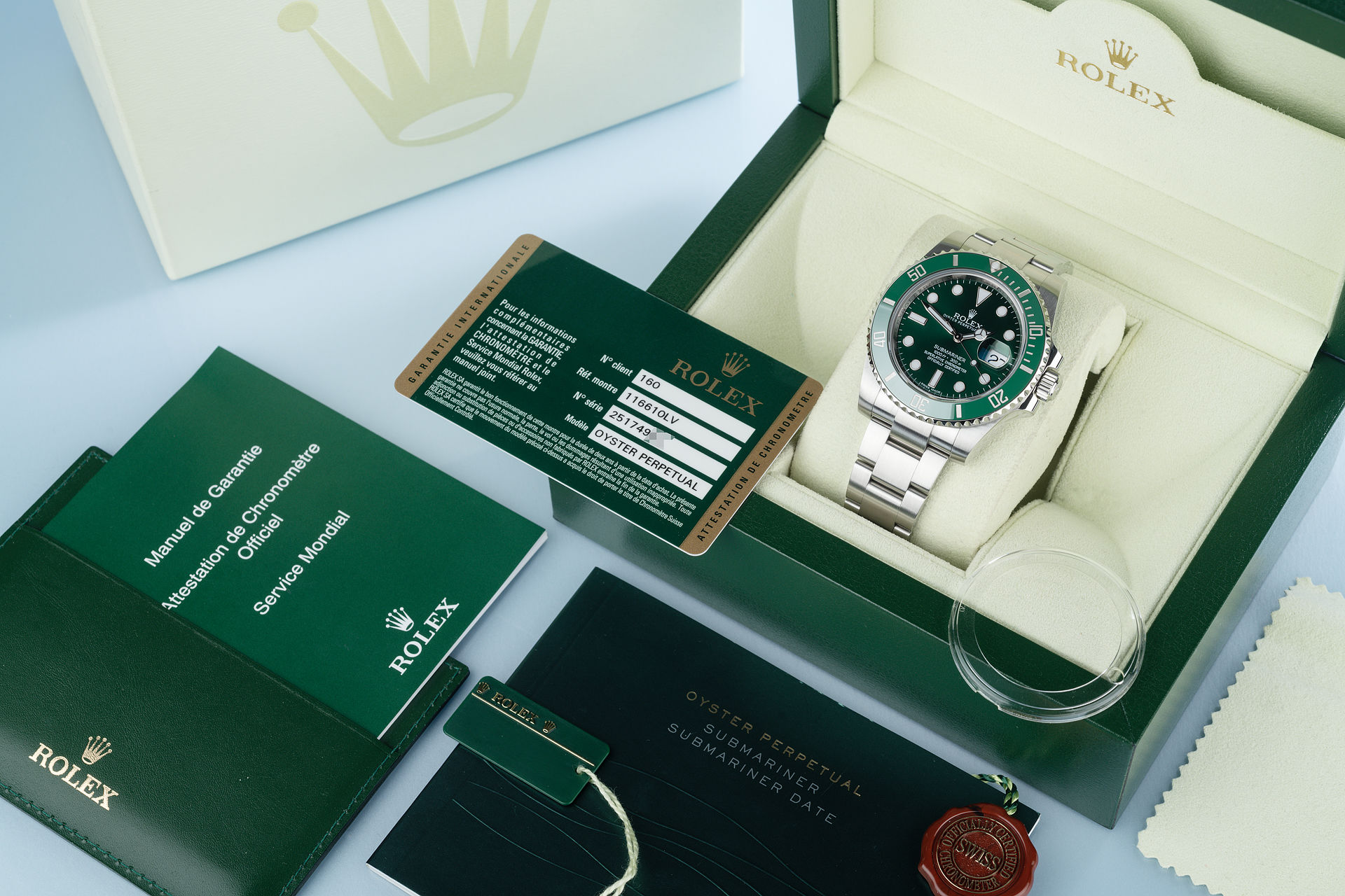 ref 116610LV | 'Hulk' Box & Certificate | Rolex Submariner Date