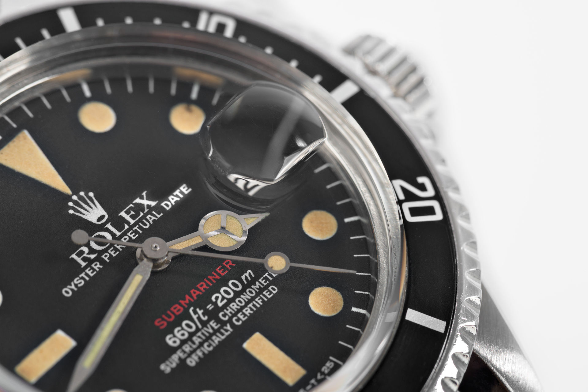 ref 1680 | 'Red Writing' Butterscotch Patina | Rolex Submariner Date