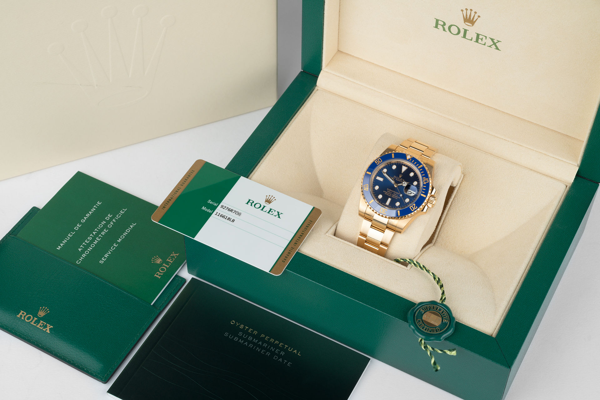 ref 116618LB | Unworn 'Rolex 5 Year Warranty' | Rolex Submariner Date