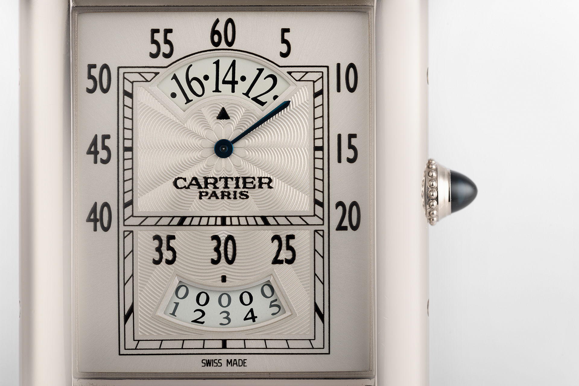 ref 2919 | White Gold 'Wandering Hour' | Cartier Collection Privée Tank