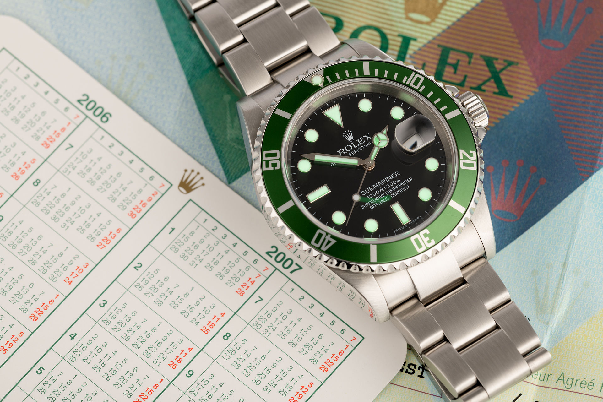 ref 16610LV | Green bezel 'Full Set' | Rolex Submariner Date