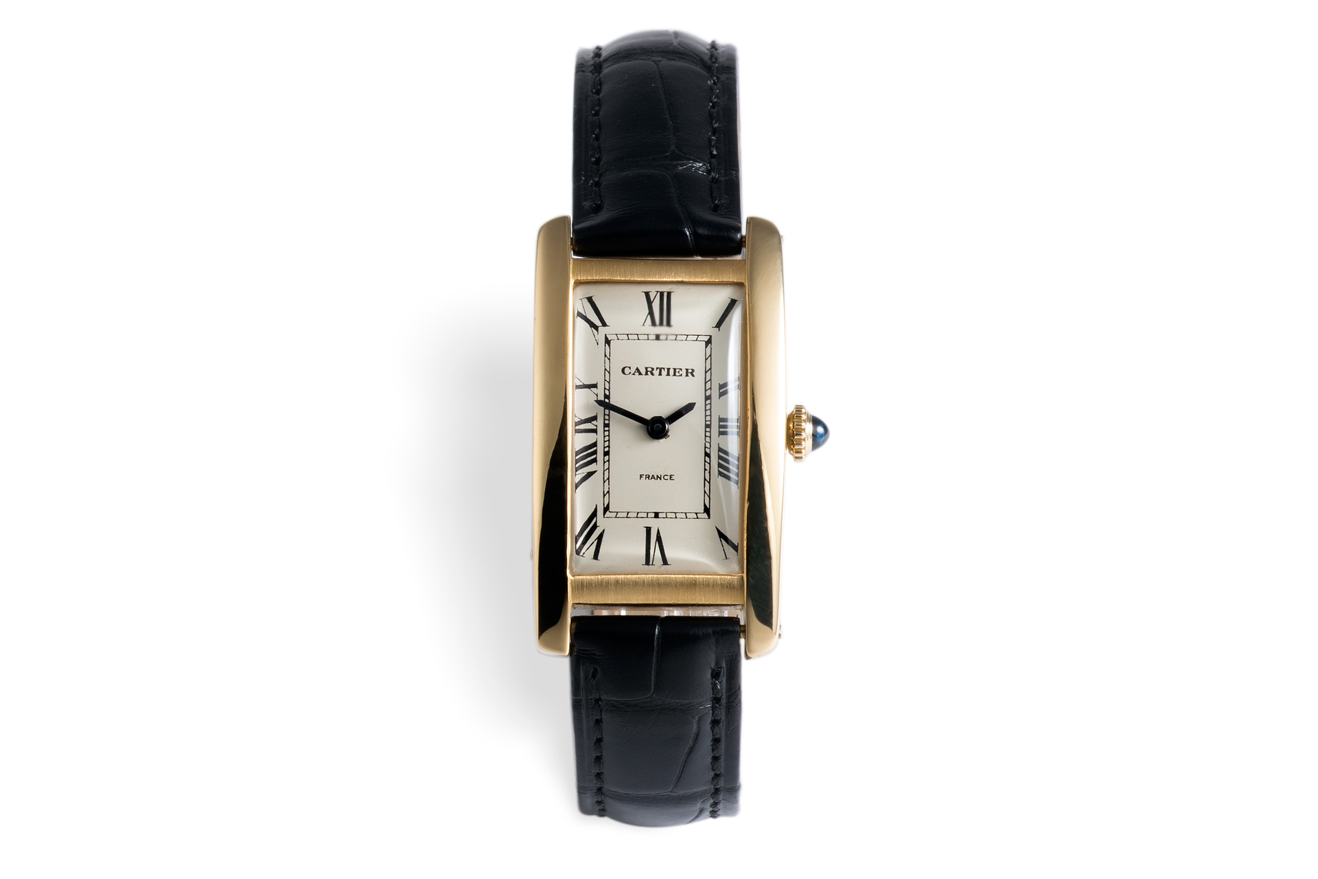 cartier yellow gold french tank watch