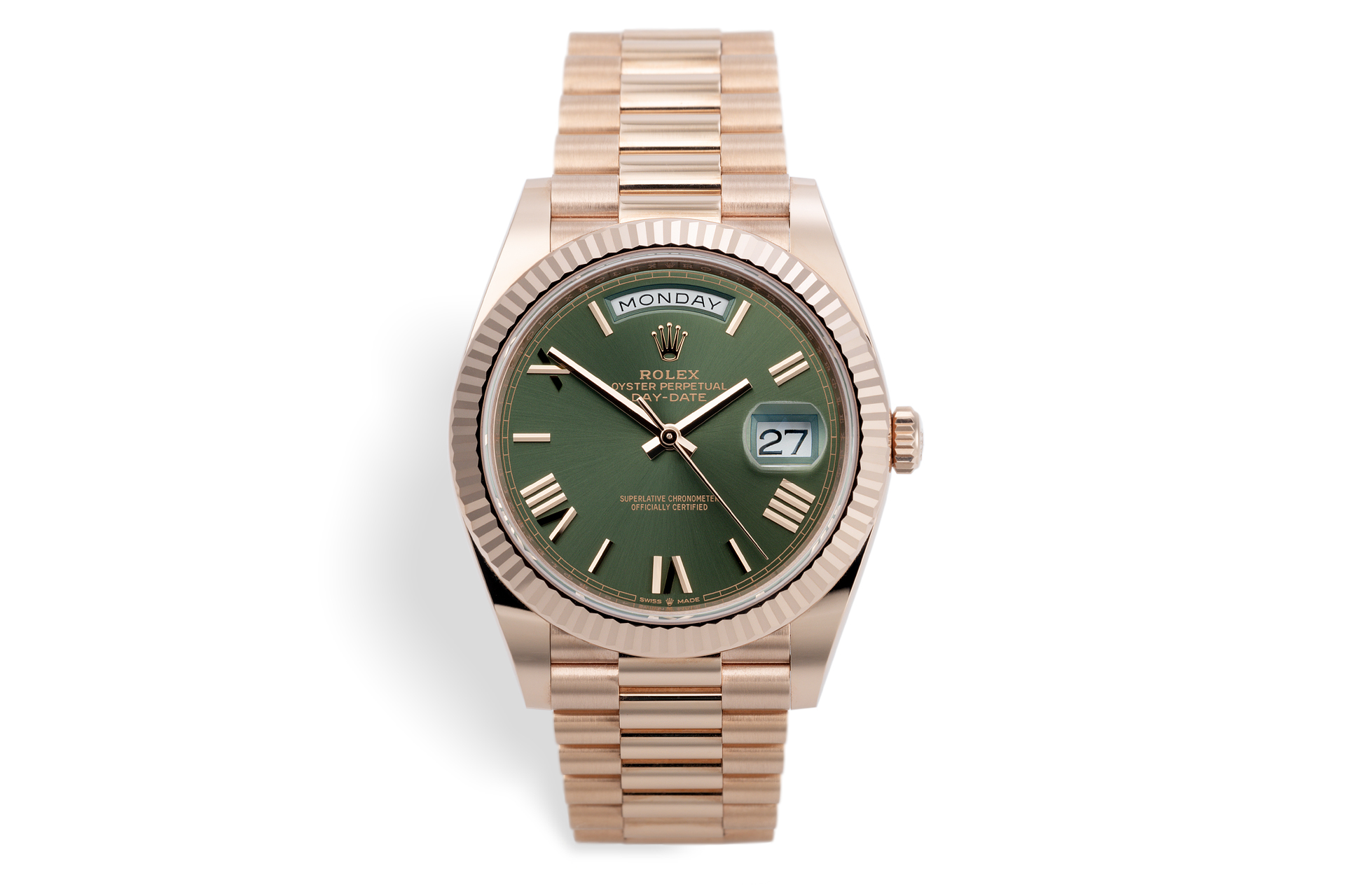 rolex day date rose green