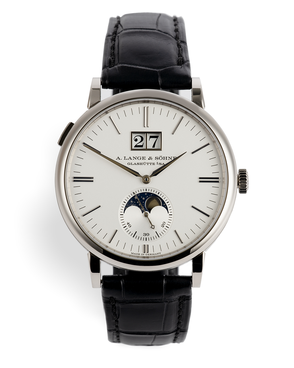 A. Lange & Söhne Saxonia Moon Phase Watches | ref 384.026 | White Gold ...