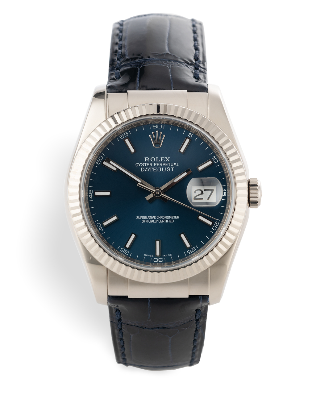 rolex datejust 18k white gold
