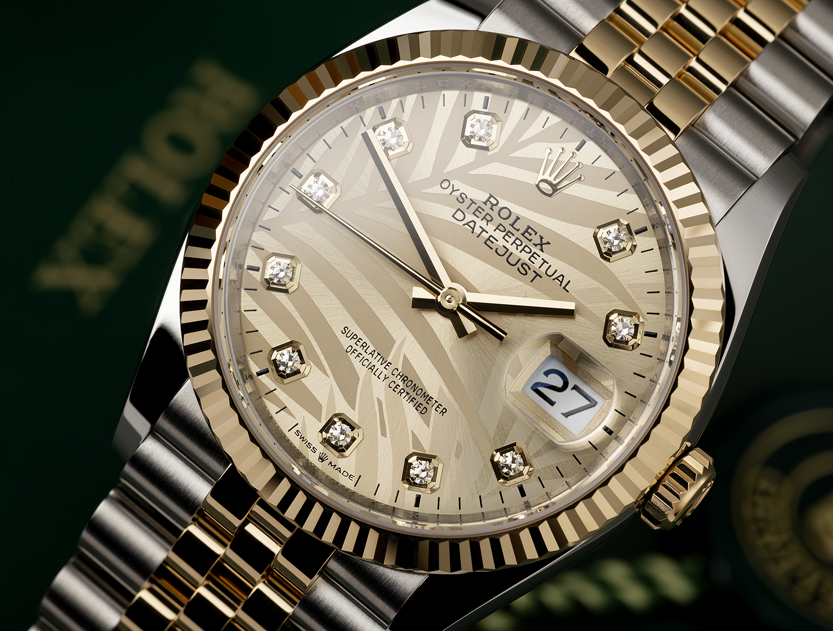 38325: Rolex Datejust 36, Ref. 126233, Green Diamond Dial, 2019 Full S –  Paul Duggan Fine Watches