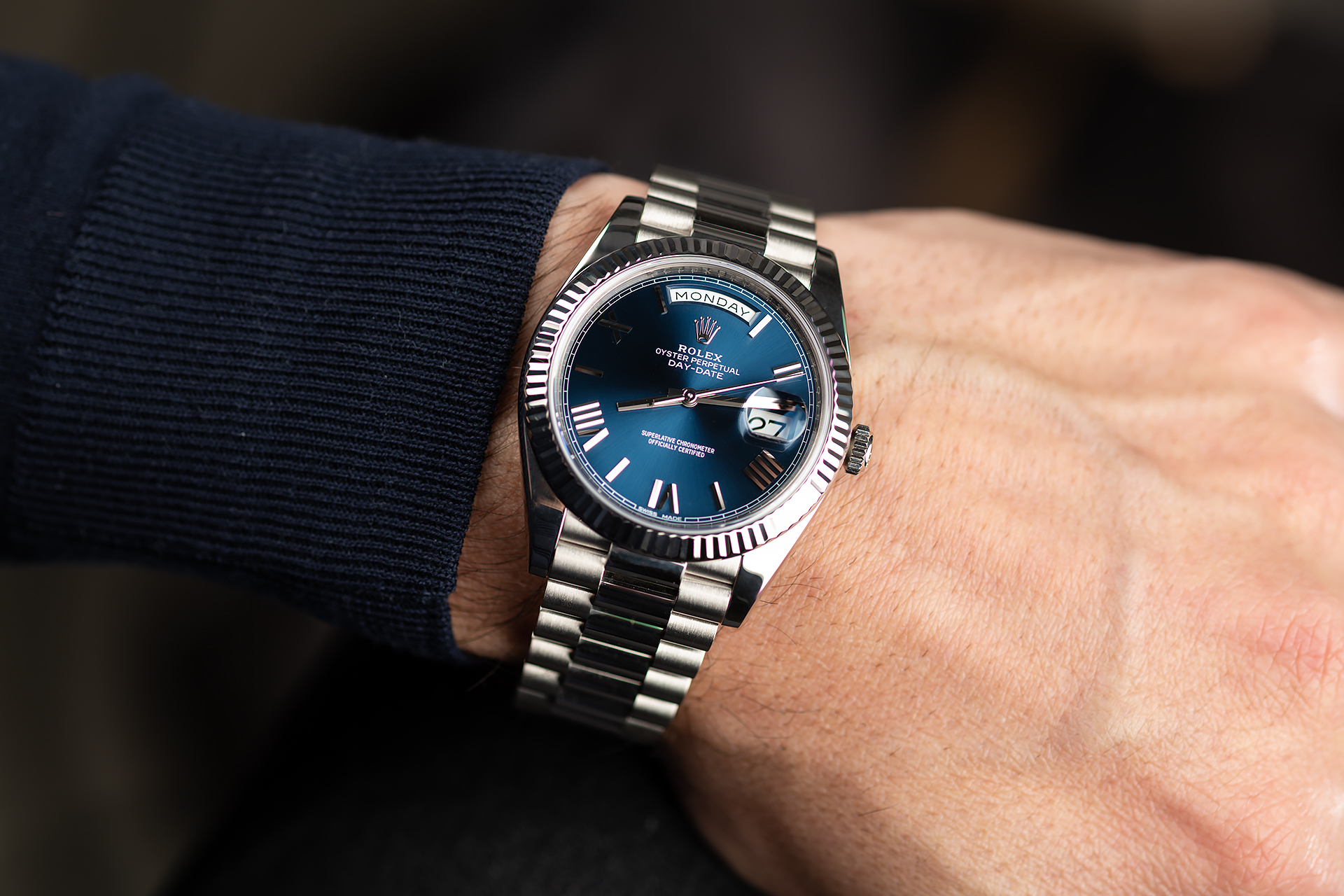 Rolex Day-Date Watches | ref 228239 | 5 Year Warranty 'Blue | The Watch Club