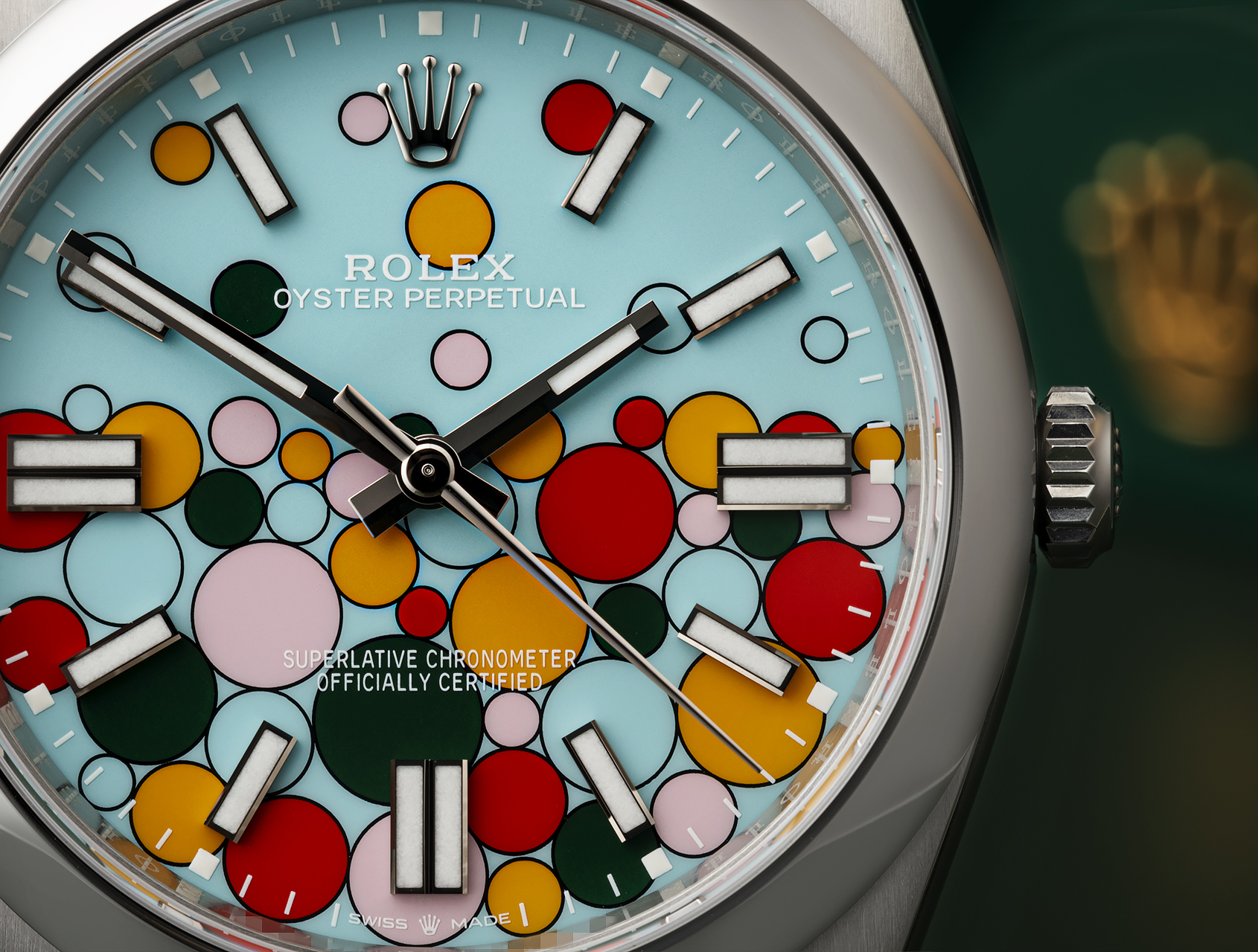 The Rolex Oyster Perpetual with “Celebration” dial is one of