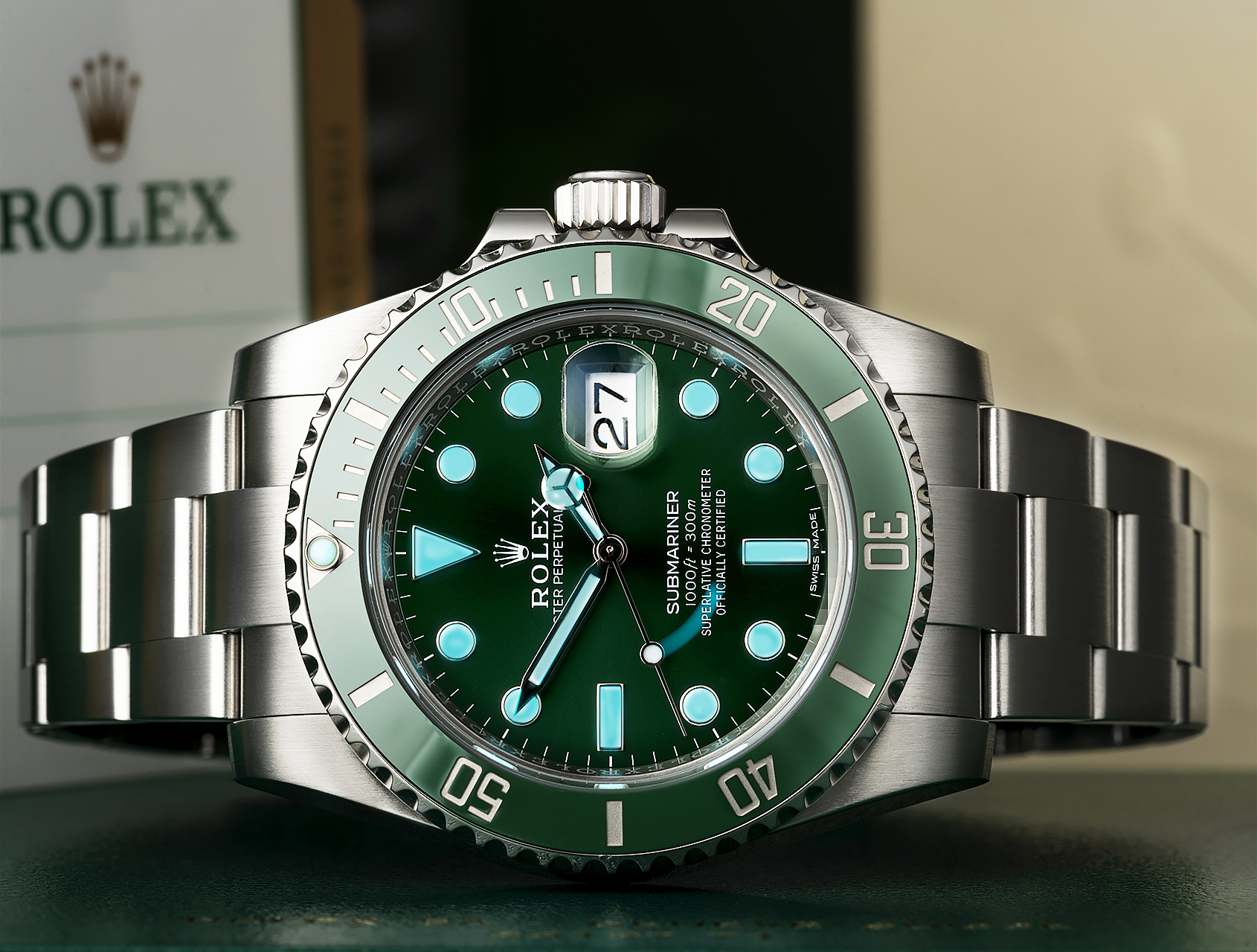 Buy Genuine Used Rolex Submariner Date 116610LV Watch - Green Dial