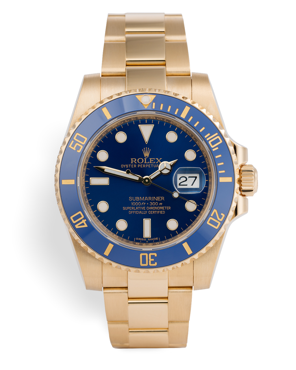 Rolex Submariner Date Watches ref 116618LB Yellow Gold Complete Set