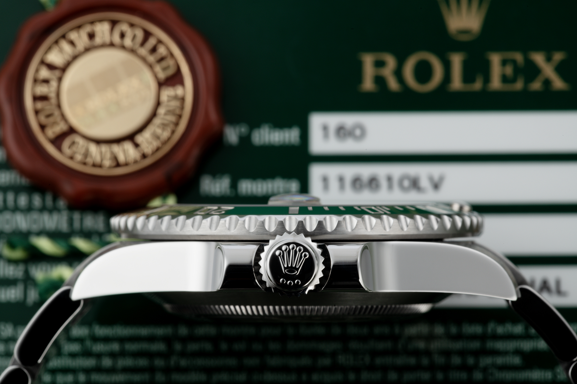 Rolex Ceramic Hulk Submariner Date Stainless Steel Watch Ref 116610LV Box  Card –