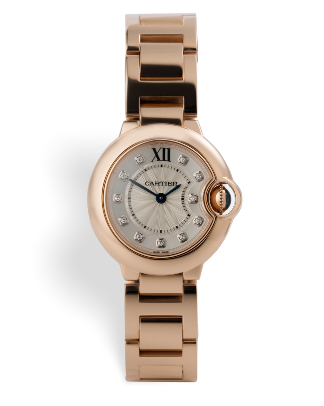 ref 3007 | 28mm Rose Gold Diamond Dial | Cartier Ballon Bleu