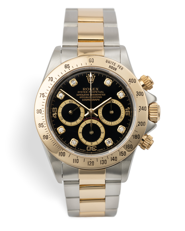 ref 16523 | Gold & Steel 'Upside Down Six' Rolex Warranty | Rolex Cosmograph Daytona