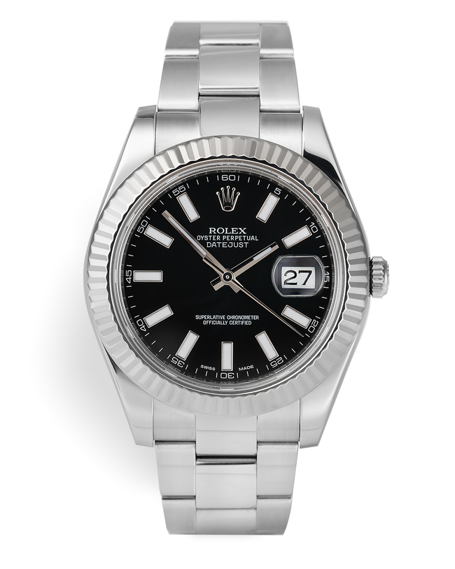 2019 rolex 41mm datejust with 18ct white gold fluted bezel