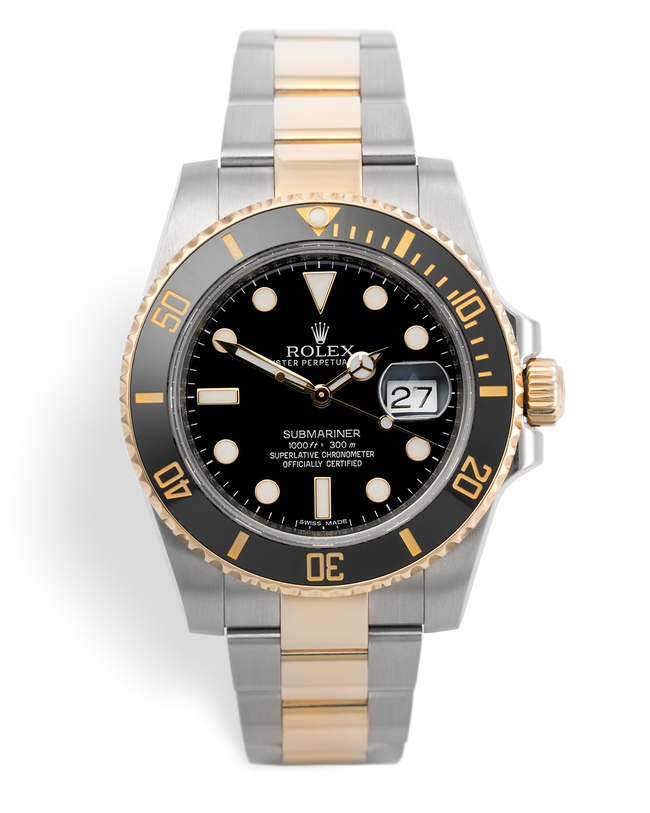 ref 116613LN | Gold & Steel Cerachrom Model | Rolex Submariner Date