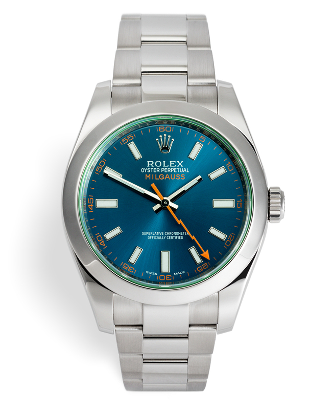 ref 116400GV | Z Blue 'Rolex Warranty to 2021' | Rolex Milgauss